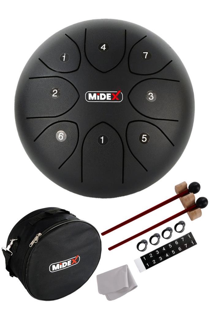 Midex TD-88BK Çelik Dil Davul Handpan 8 İnç 8 Ton Steel Tongue Drum Full Set