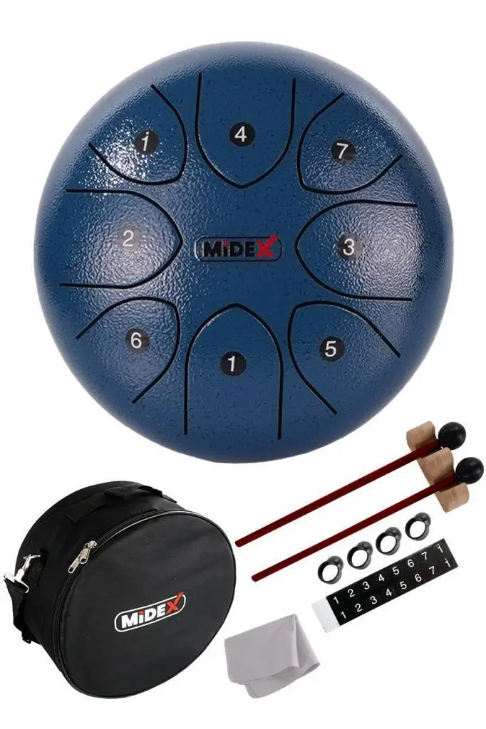 Midex TD-88BL Çelik Dil Davul Handpan 8 İnç 8 Ton Steel Tongue Drum Full Set