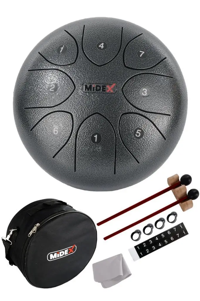 Midex TD-88SL Çelik Dil Davul Handpan 8 İnç 8 Ton Steel Tongue Drum Full Set