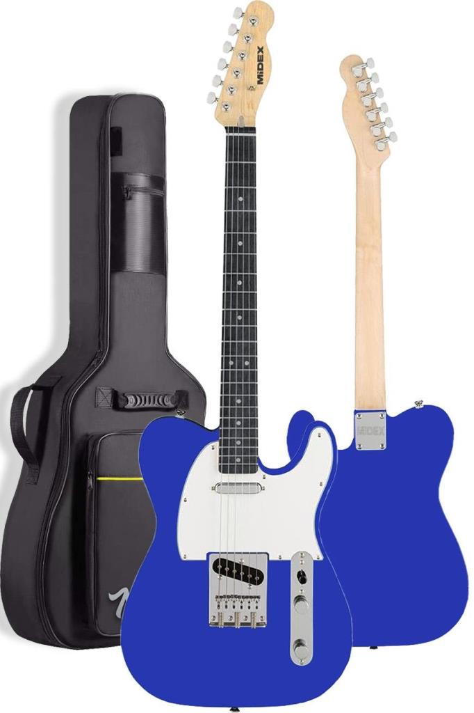 Midex TLX-50BL Tele Kasa Maple Klavye 2 Single-Coil Manyetik Elektro Gitar