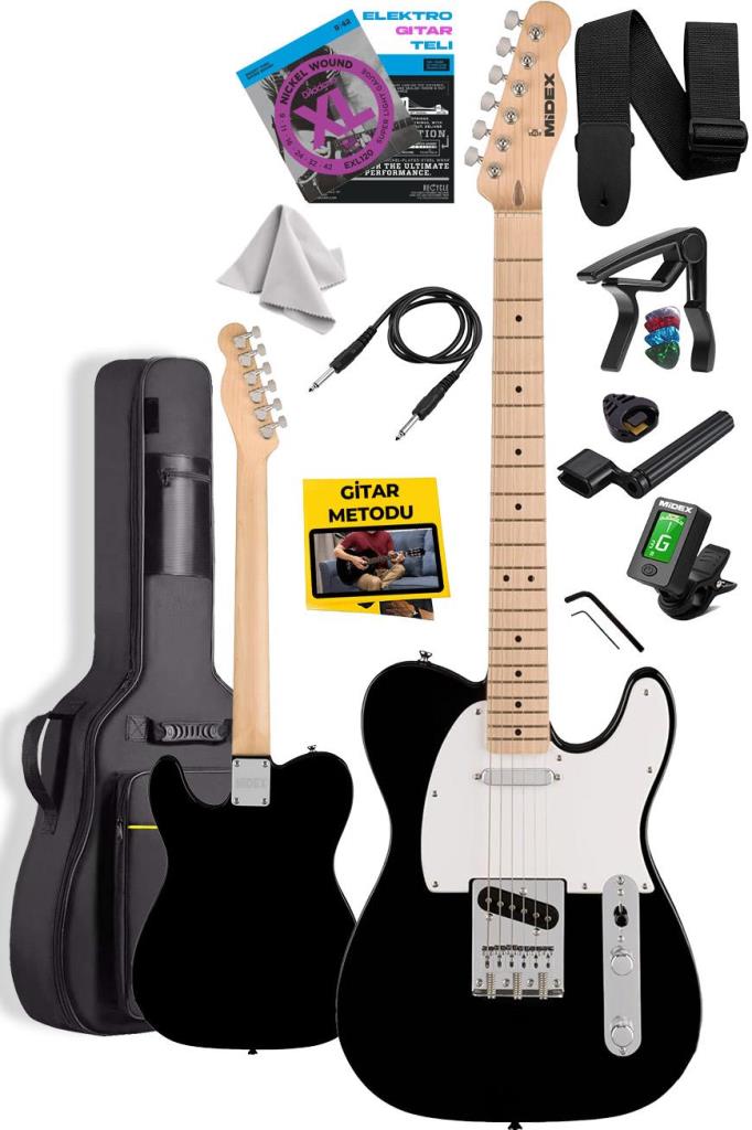 Midex TLX-50WB Tele Kasa Maple Klavye 2 Single-Coil Manyetik Elektro Gitar