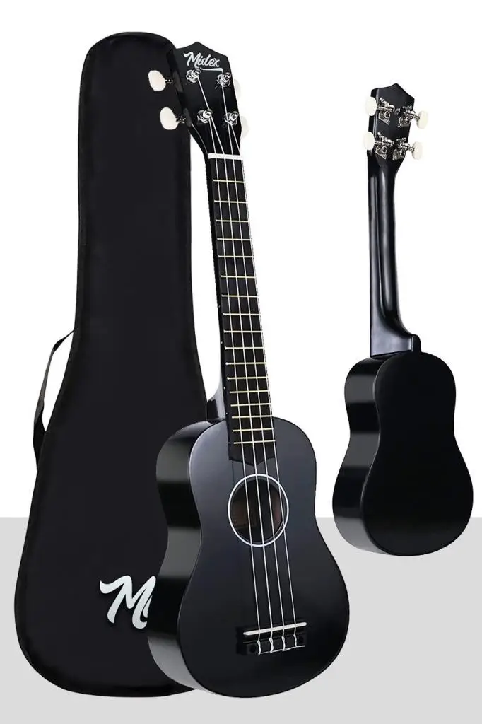 Midex UKX-233BKT Siyah Concert Ukulele (Tuner TEL Askı Çanta Metod Pena)