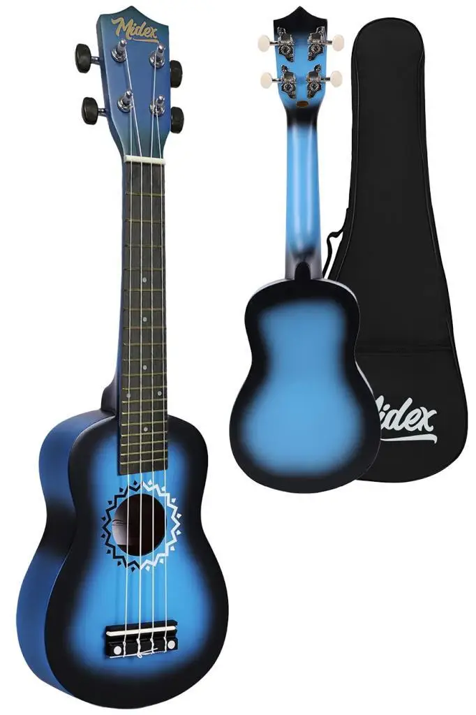 Midex UKX-600BL Sunburs Efektli Maun Concert Ukulele Full Set