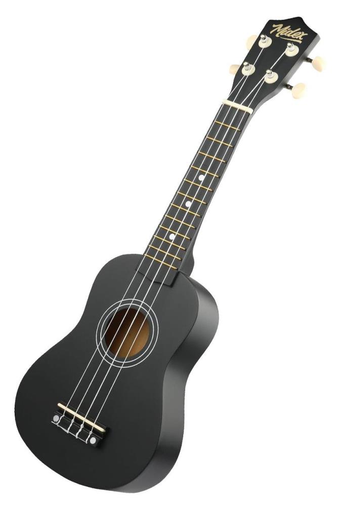 Midex UKX-901BK Siyah Soprano Ukulele (Askı Çanta Metod Pena)