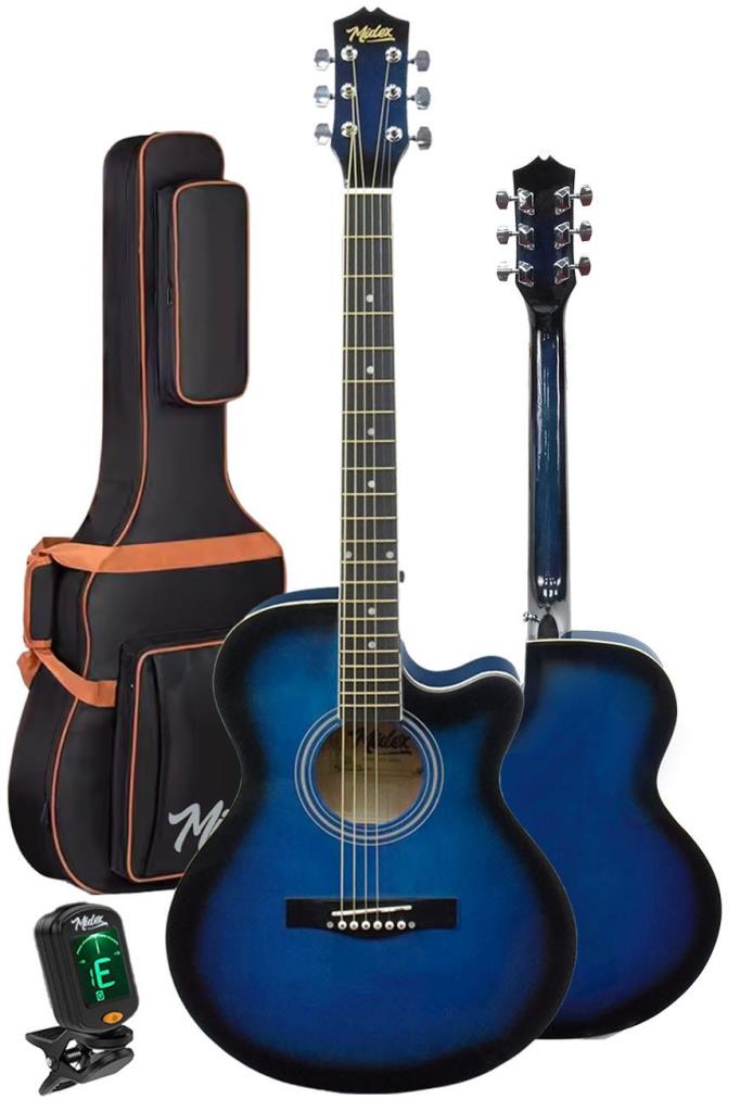 Midex XC-200BL Kaliteli Akustik Gitar Seti 40 İnç 4/4 Yetişkin Full Set