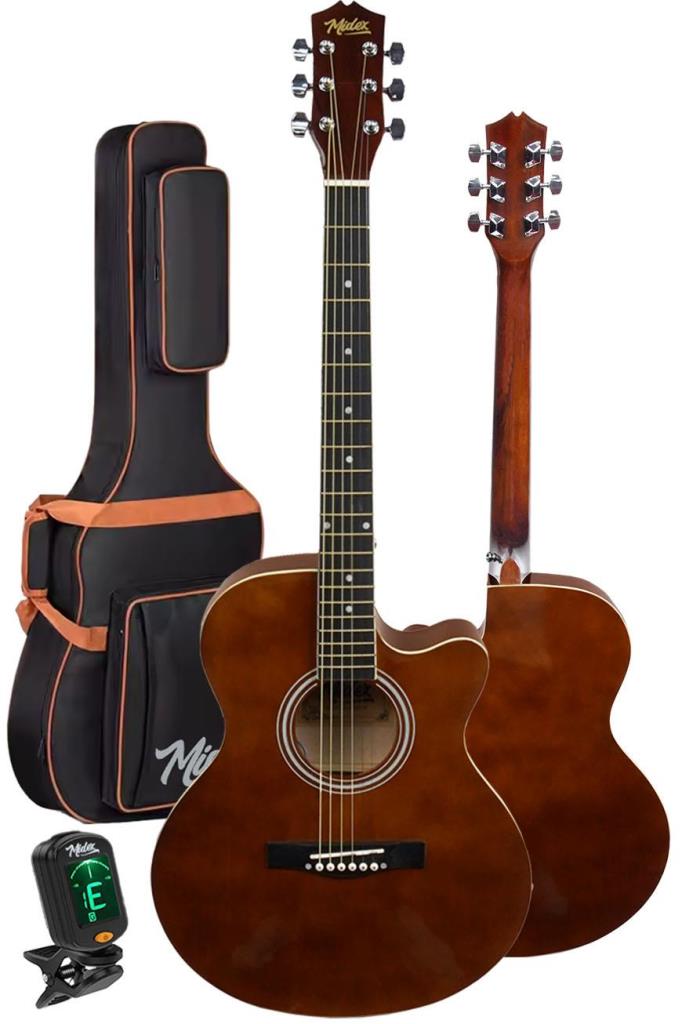 Midex XC-200BRW Kaliteli Akustik Gitar Seti 40 İnç 4/4 Yetişkin Full Set