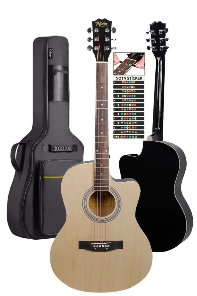 Midex XC-200NT Kesik Kasa Profesyonel Akustik Gitar 4/4 Yetişkin Üst Segment (Gigbag Çanta Tuner Capo Askı Pena)