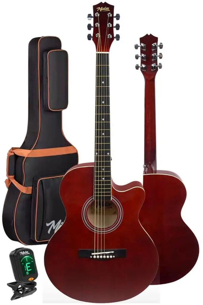 Midex XC-200RD Kaliteli Akustik Gitar Seti 40 İnç 4/4 Yetişkin Full Set