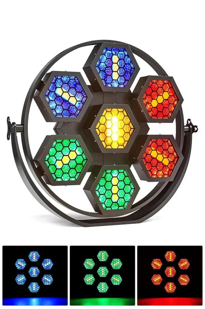 Quenlite QD-950 DMX 7x50W Sahne Disko Işık RETRO 7 Gözlü Led Boyama Efekti RGBW