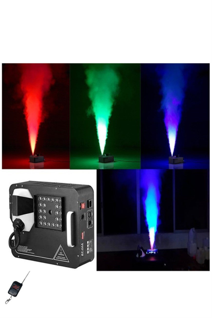 Quenlite Volcano-2500LK DMX Sis Makinası 2500 Watt LED Işıklı Uzaktan Kumandalı (5 Litre Likitli)