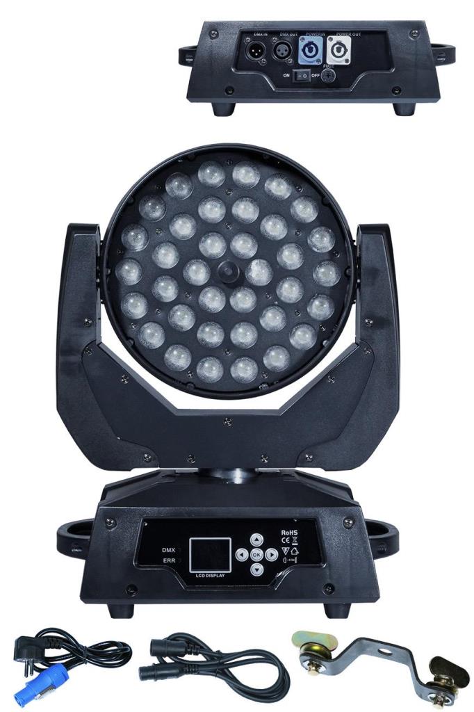 Quenlite ZL-1036 Zoom Wash 36x10W Moving Head Boyama Sahne Işık 16 Kanal DMX Kontrol