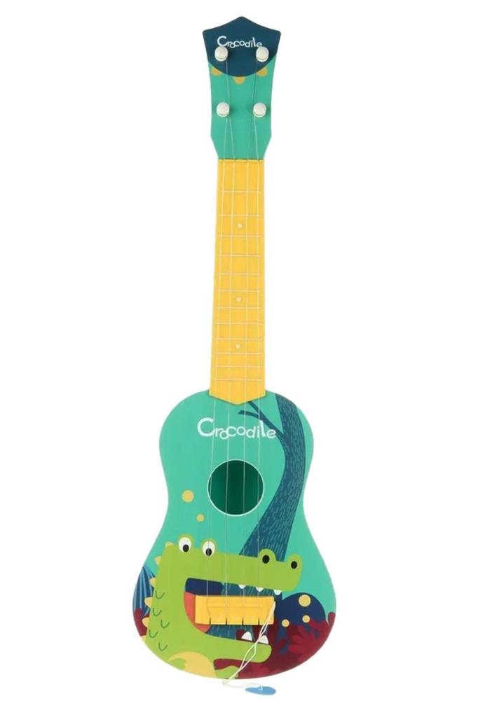 Rennes RKU-06GR Plastik Yeşil Timsah Desenli Çocuk Oyuncak Ukulele