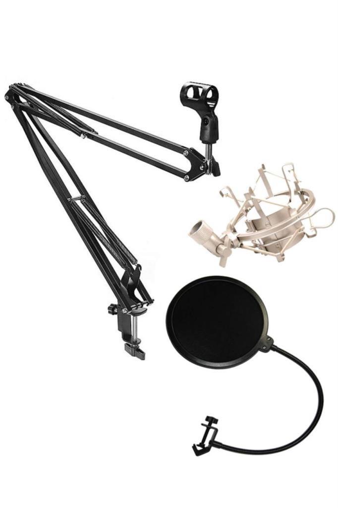 Stüdyo Pop Filtre + Shock Mount + Mikrofon Standı (NB40)